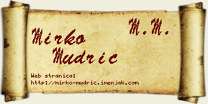Mirko Mudrić vizit kartica